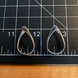 Ed Levin stamped sterling silver earrings oval hoops
